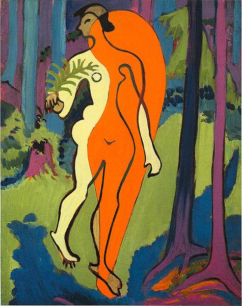 Ernst Ludwig Kirchner Nude in orange and yellow